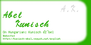 abel kunisch business card